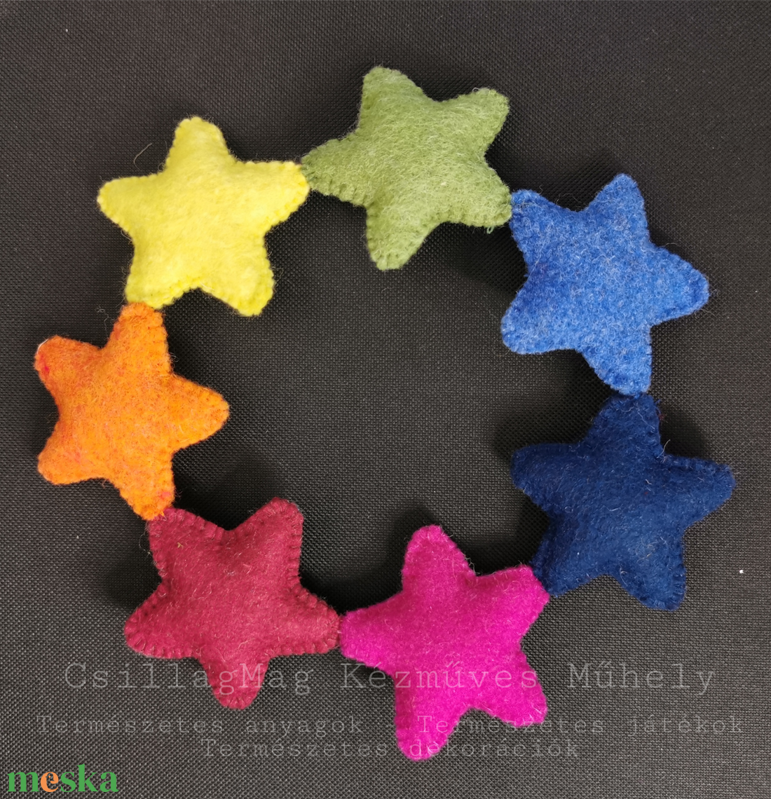 Csillagkoszorú Színes Csillagok évkör Színkör évszakasztal Waldorf Gyapjúfilc Gyapjú Csakra Színek Természetes Dekoráció - otthon & életmód - dekoráció - virágdísz és tartó - koszorú - Meska.hu