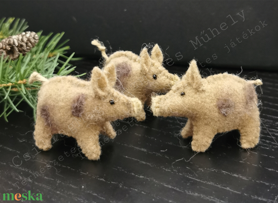 MANGALICÁK 5 DB/SZETT EGYEDI FENNTARTHATÓ TERMÉSZETES MINŐSÉGI ANYAGOK WALDORF JÁTÉK  - játék & sport - plüssállat & játékfigura - malac - Meska.hu