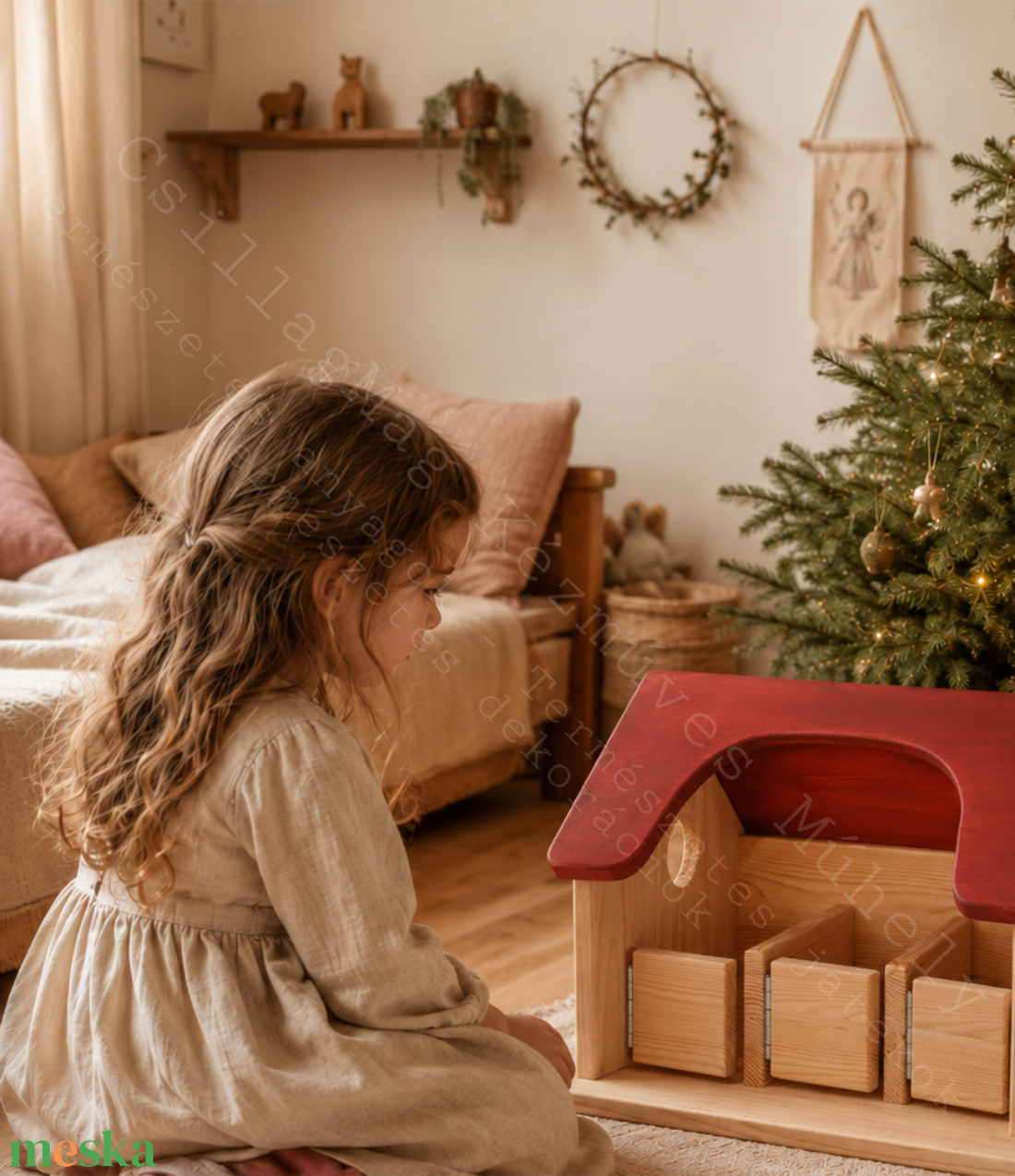 Csillagistálló CsillagMag Meseházak tömörfa játék kézműves istálló lóistálló boxos istálló Waldorf fantáziajáték  - játék & sport - baba & babaház - babaház - Meska.hu