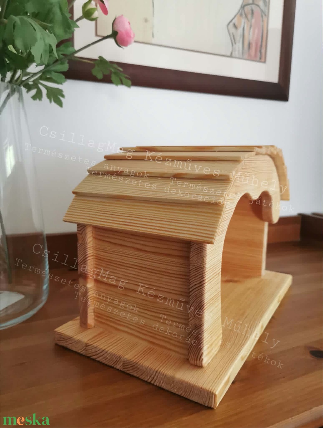CsillagMag Betlehemi Meseház kézműves tömörfa betlehem természetes karácsonyi dekoráció évszakasztalra Waldorf fajáték - karácsony - karácsonyi lakásdekoráció - karácsonyi falu, házikó - Meska.hu