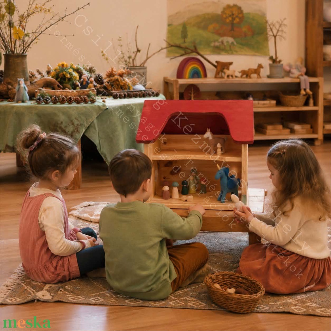 Tündérpalota CsillagMag Meseház emeletes fa babaház fajáték Waldorf tömörfa szerepjáték fantáziajáték természetes játék - játék & sport - baba & babaház - babaház - Meska.hu