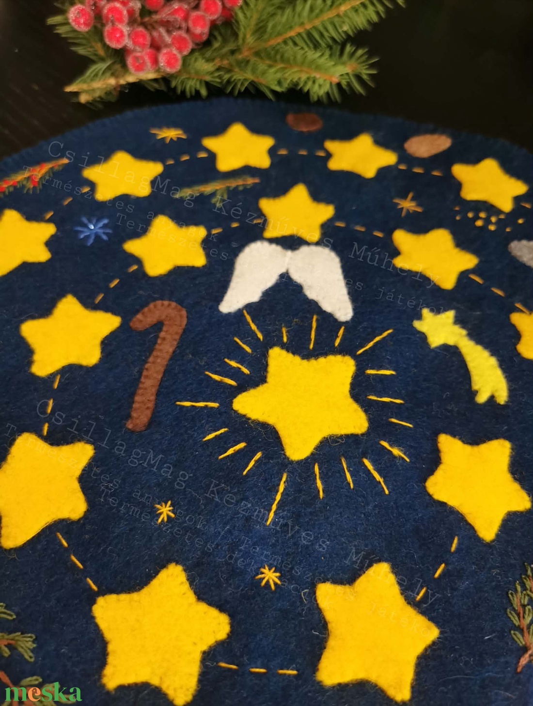 CsillagMag Adventi lépegető adventi spriál adventi út évszakasztal Waldorf ihletésű kézzel készült karácsonyi várakozás  - karácsony - adventi díszek - adventi naptár - Meska.hu