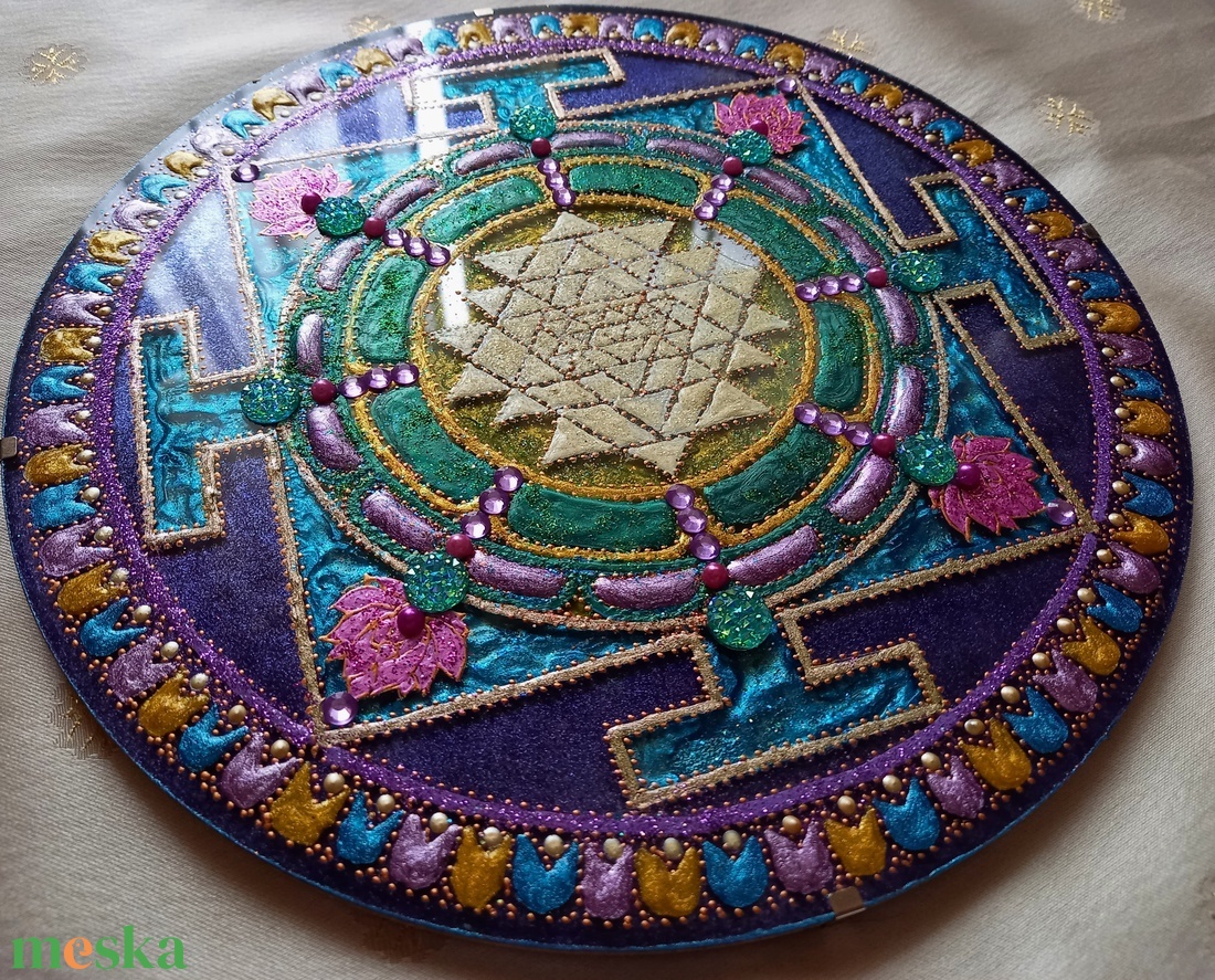 Sri Yantra Mandala - otthon & lakás - dekoráció - spiritualitás - mandala - Meska.hu