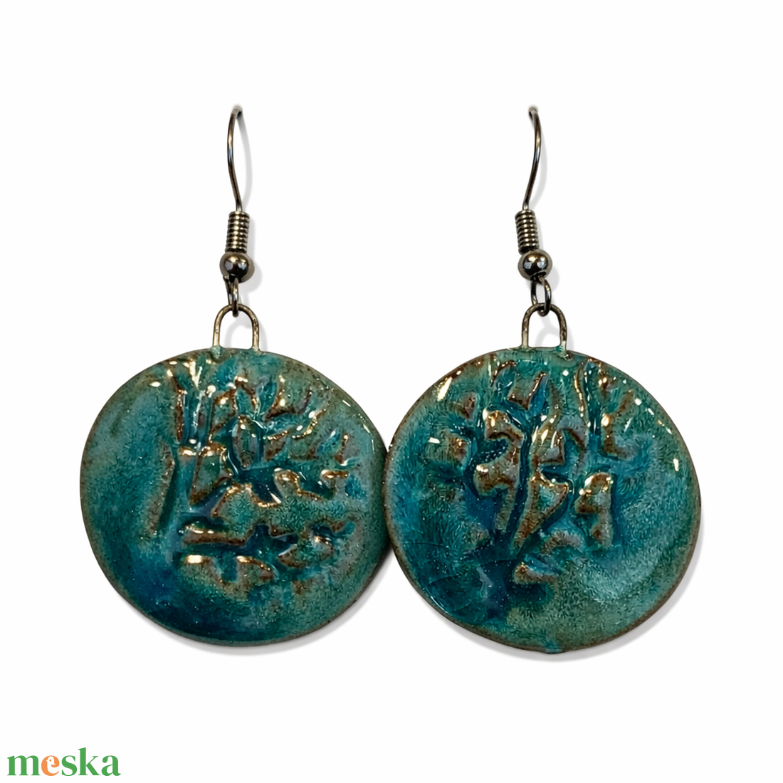 Éjféli Ég - fülbevaló - ékszer - fülbevaló - lógós kerek fülbevaló - Meska.hu