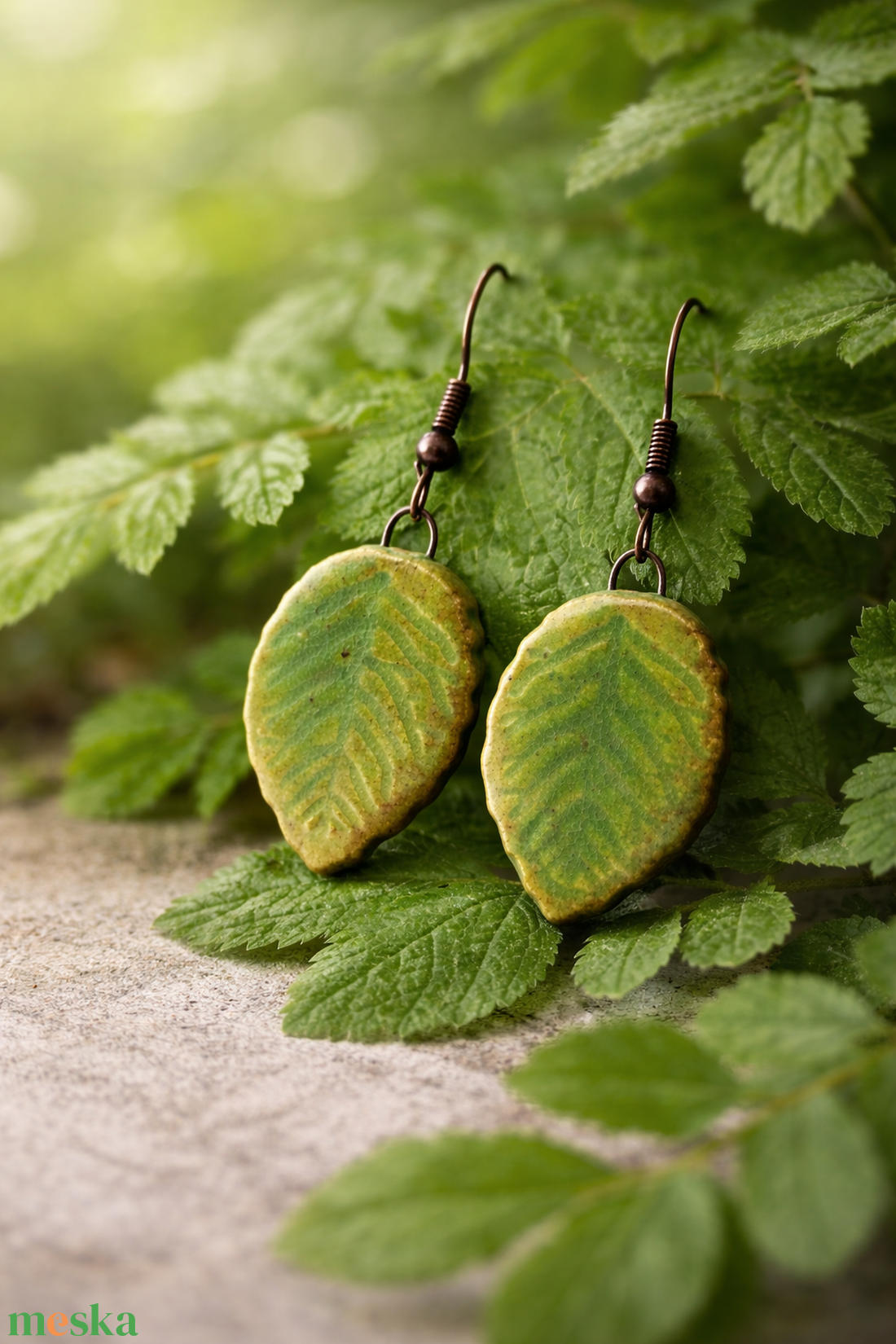 Erdei Levél � fülbevaló - ékszer - fülbevaló - lógó fülbevaló - Meska.hu
