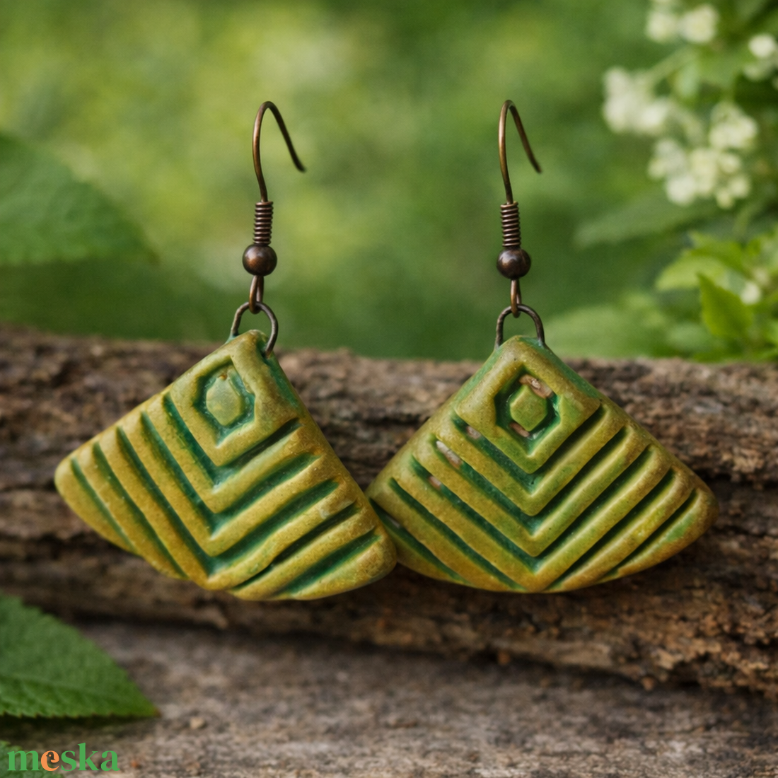 Pálmalevél � fülbevaló - ékszer - fülbevaló - lógó fülbevaló - Meska.hu