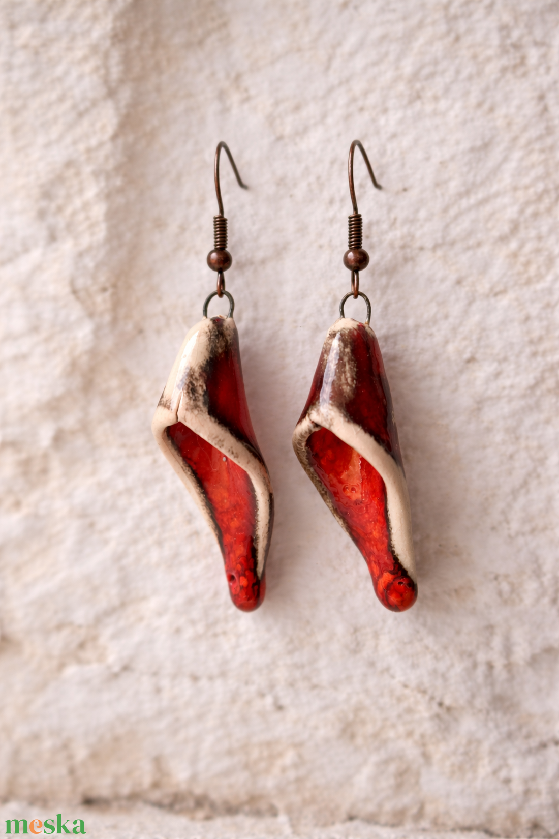 Tűz Kála - fülbevaló - ékszer - fülbevaló - lógó fülbevaló - Meska.hu