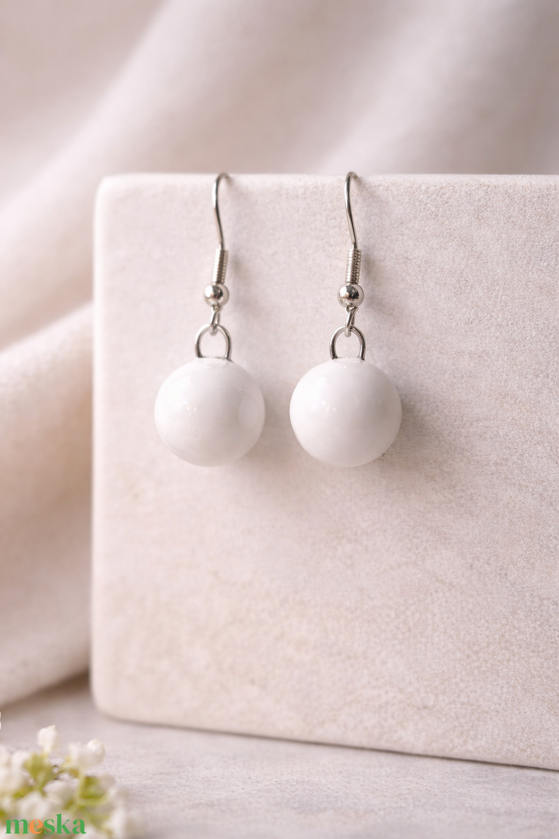 Hógyöngy - fülbevaló - ékszer - fülbevaló - lógó fülbevaló - Meska.hu