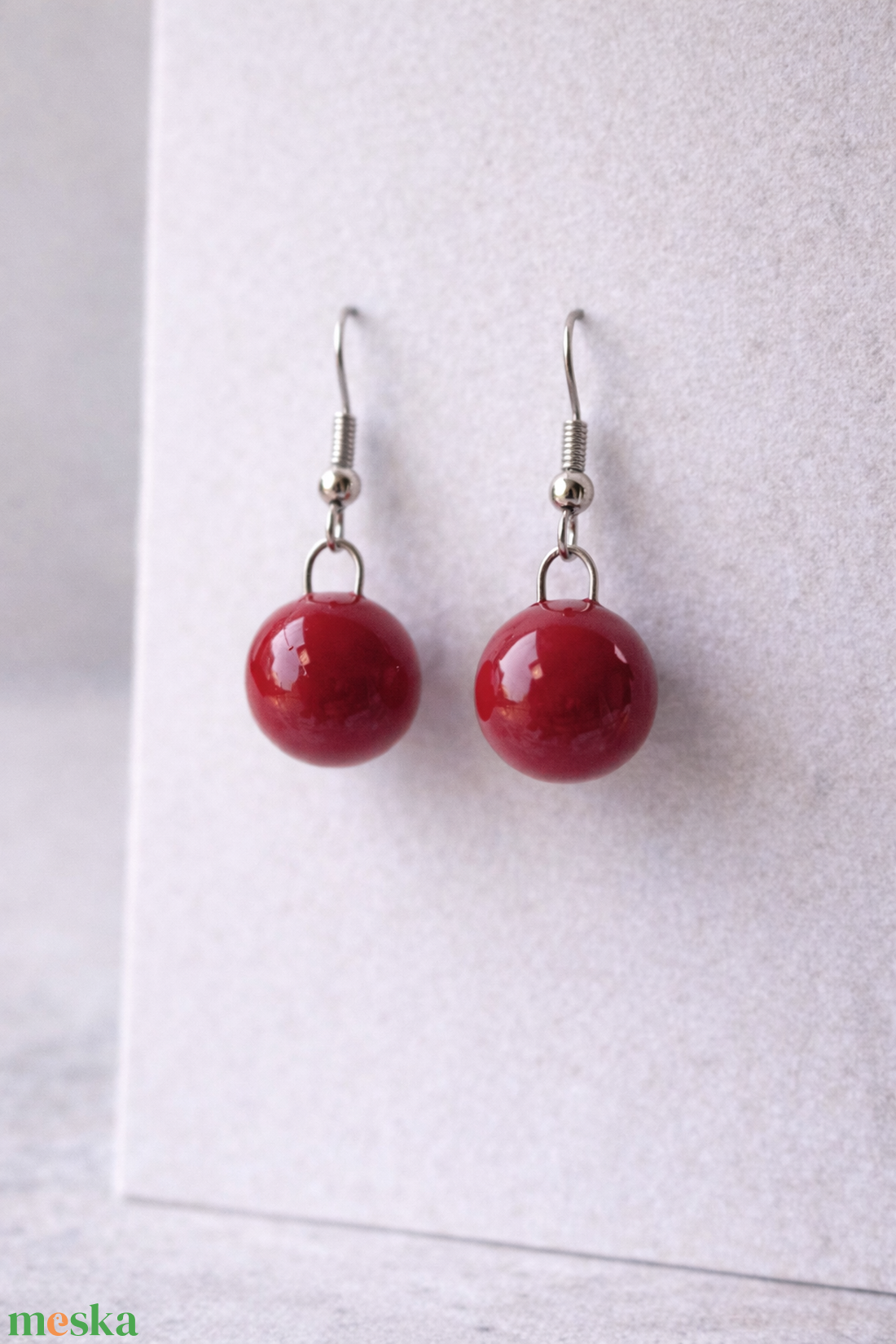 Bordógyöngy - fülbevaló - ékszer - fülbevaló - lógó fülbevaló - Meska.hu