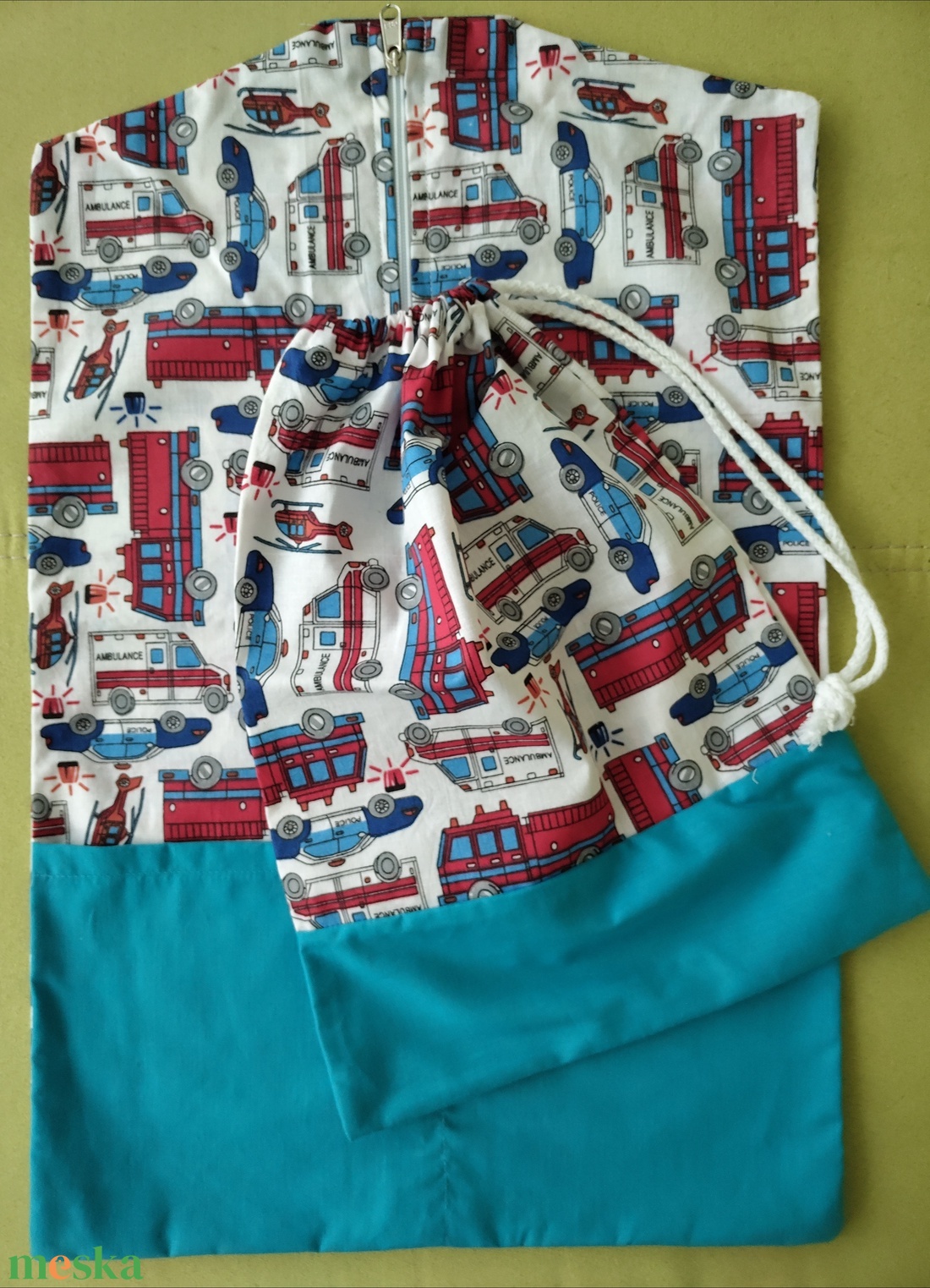 Rendőrös, tűzoltós oviszsák tornazsákkal - játék & sport - ovis felszerelés - ovis szett - Meska.hu