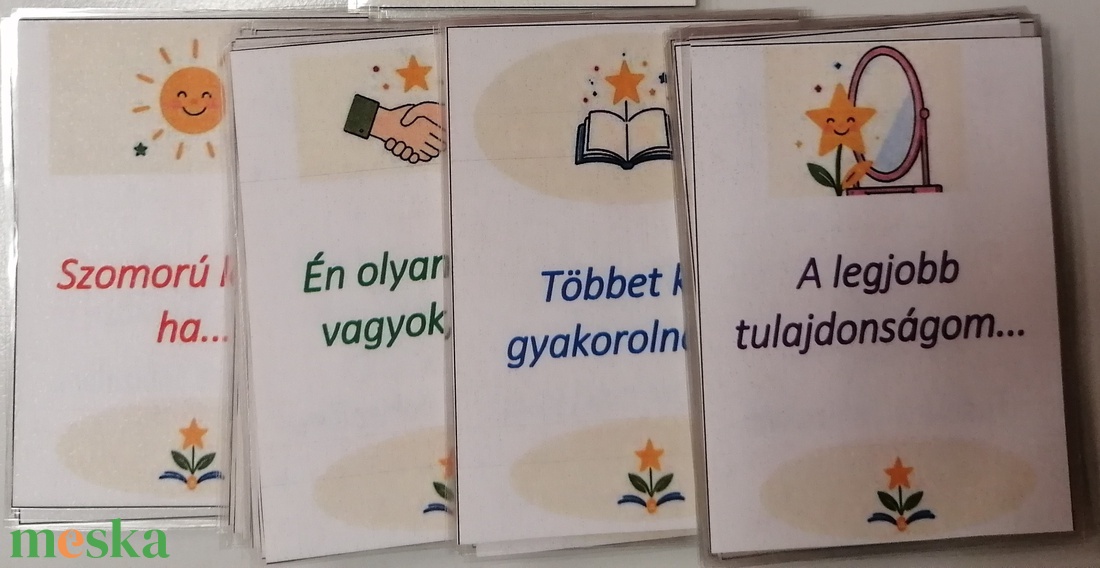 Iskolai beszélgetőkártyák 6-10 éves korig - diy (csináld magad) - egységcsomag - Meska.hu