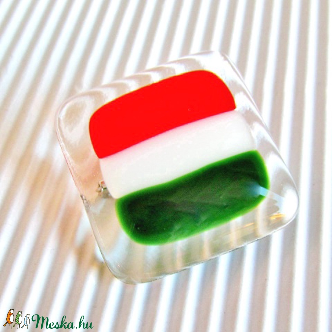 Kokárda üveg kitűző -  - Meska.hu