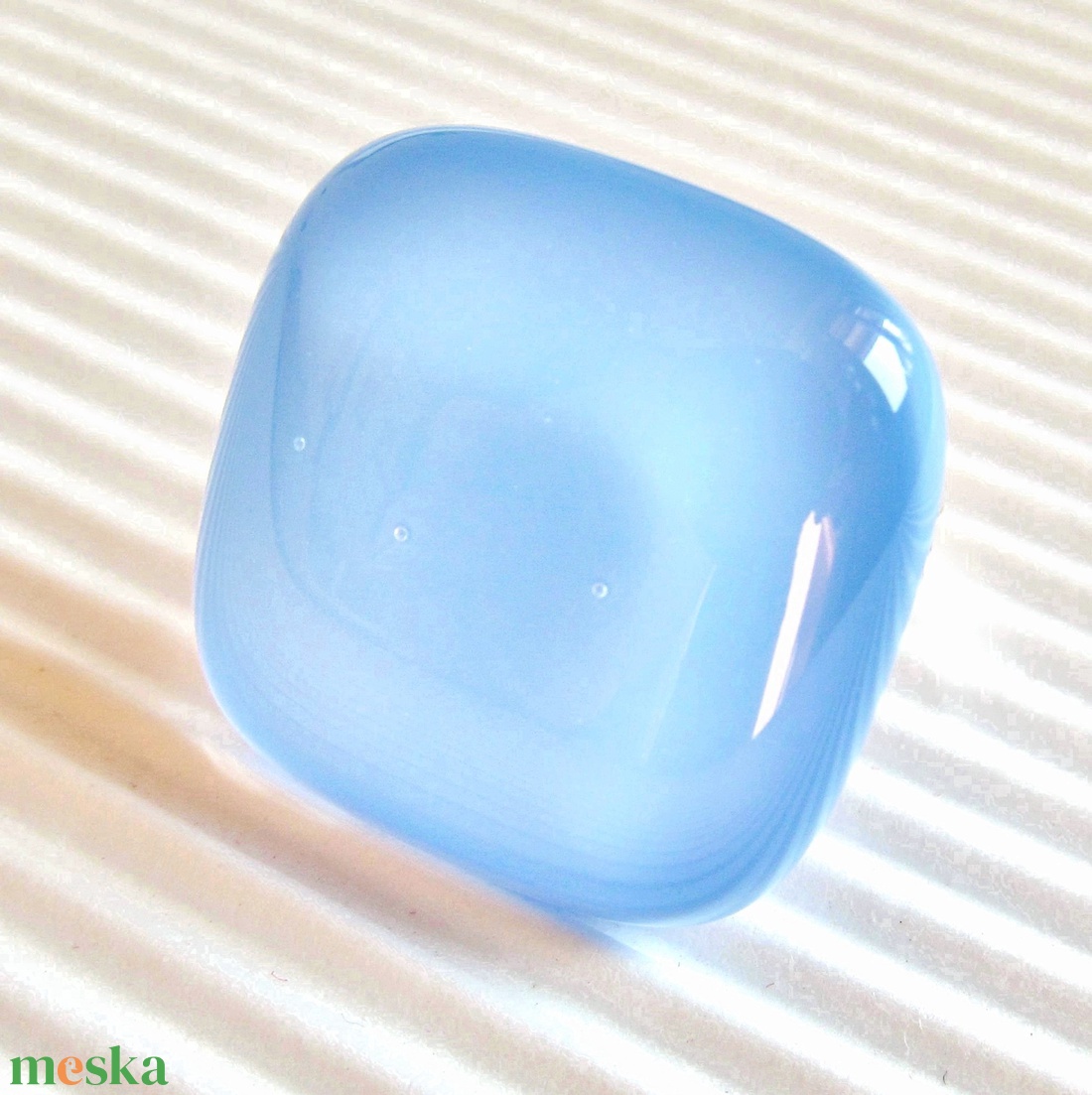 Levendula kék üveg gyűrű, üvegékszer - ékszer - gyűrű - statement gyűrű - Meska.hu