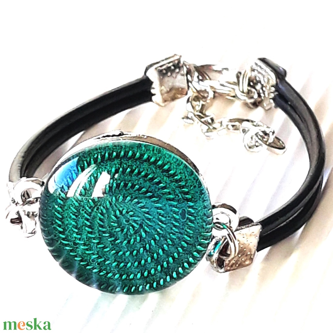 Végtelen tenger pötty medál NEMESACÉL akasztón, üvegékszer - Limitált széria! - ékszer - nyaklánc - medálos nyaklánc - Meska.hu