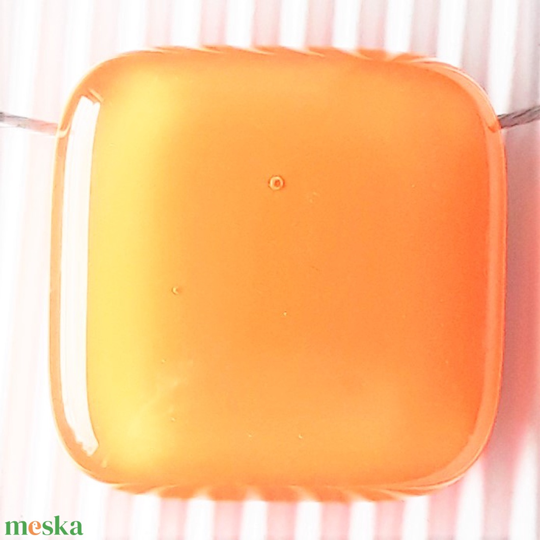 Selymes mandarin kocka üveg medál, NEMESACÉL, nyaklánc, minimal, üvegékszer - ékszer - nyaklánc - medálos nyaklánc - Meska.hu Selymes mandarin kocka üveg medál, NEMESACÉL, nyaklánc, minimal, üvegékszer - ékszer - nyaklánc - medálos nyaklánc - Meska.hu