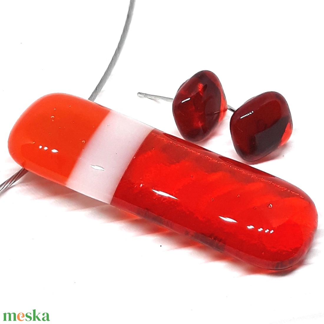 NEMESACÉL - Narancs-mangó medál, nyaklánc, üvegékszer - ékszer - nyaklánc - medálos nyaklánc - Meska.hu NEMESACÉL - Narancs-mangó medál, nyaklánc, üvegékszer - ékszer - nyaklánc - medálos nyaklánc - Meska.hu