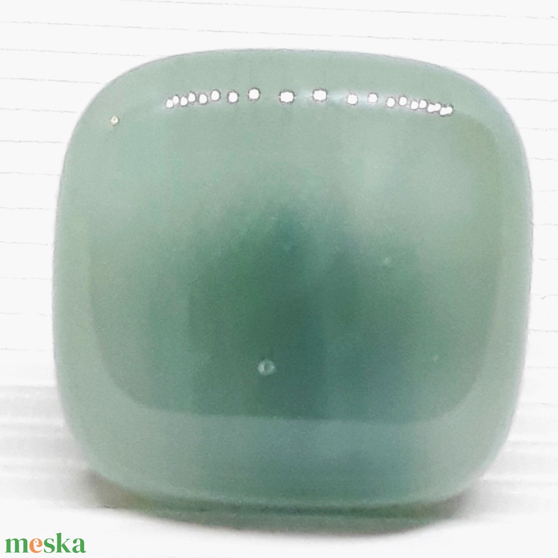 NEMESACÉL - Derűs alkonyat selymes szürke üveg gyűrű, üvegékszer - ékszer - gyűrű - statement gyűrű - Meska.hu