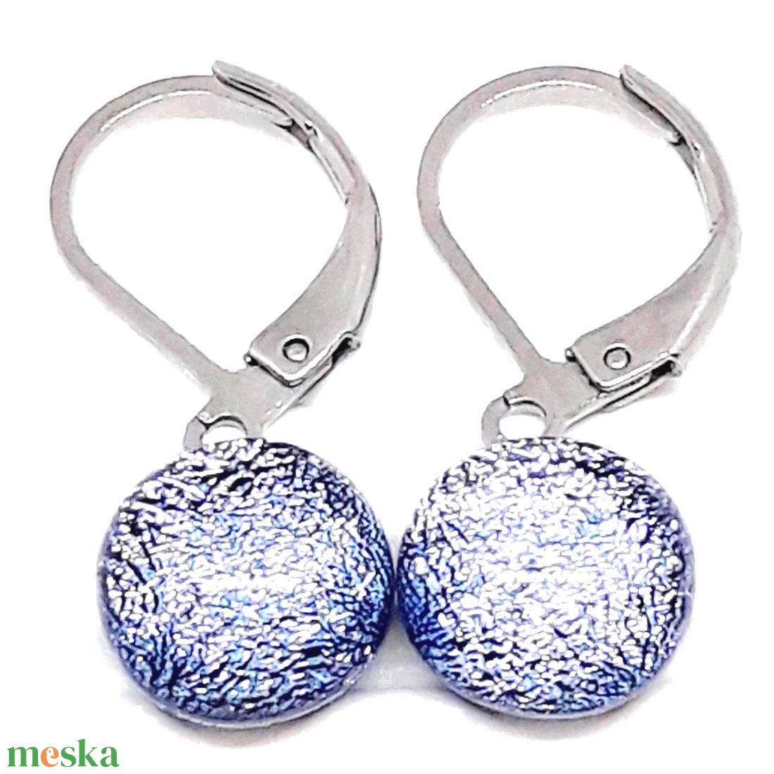 NEMESACÉL - Hamvas-kékes ezüst ragyogás dichroic üveg fülbevaló hosszú, trendi, design akasztón, üvegékszer - ékszer - fülbevaló - lógós kerek fülbevaló - Meska.hu NEMESACÉL - Hamvas-kékes ezüst ragyogás dichroic üveg fülbevaló hosszú, trendi, design akasztón, üvegékszer - ékszer - fülbevaló - lógós kerek fülbevaló - Meska.hu
