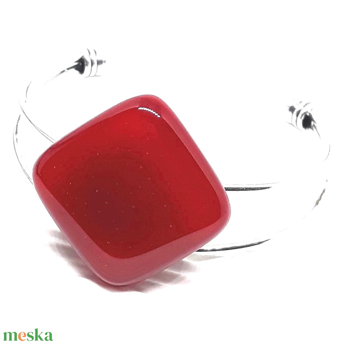 NEMESACÉL - Meggypiros üveg kocka karkötő bőr pánton, üvegékszer - ékszer - karkötő - karkötő medállal - Meska.hu NEMESACÉL - Meggypiros üveg kocka karkötő bőr pánton, üvegékszer - ékszer - karkötő - karkötő medállal - Meska.hu