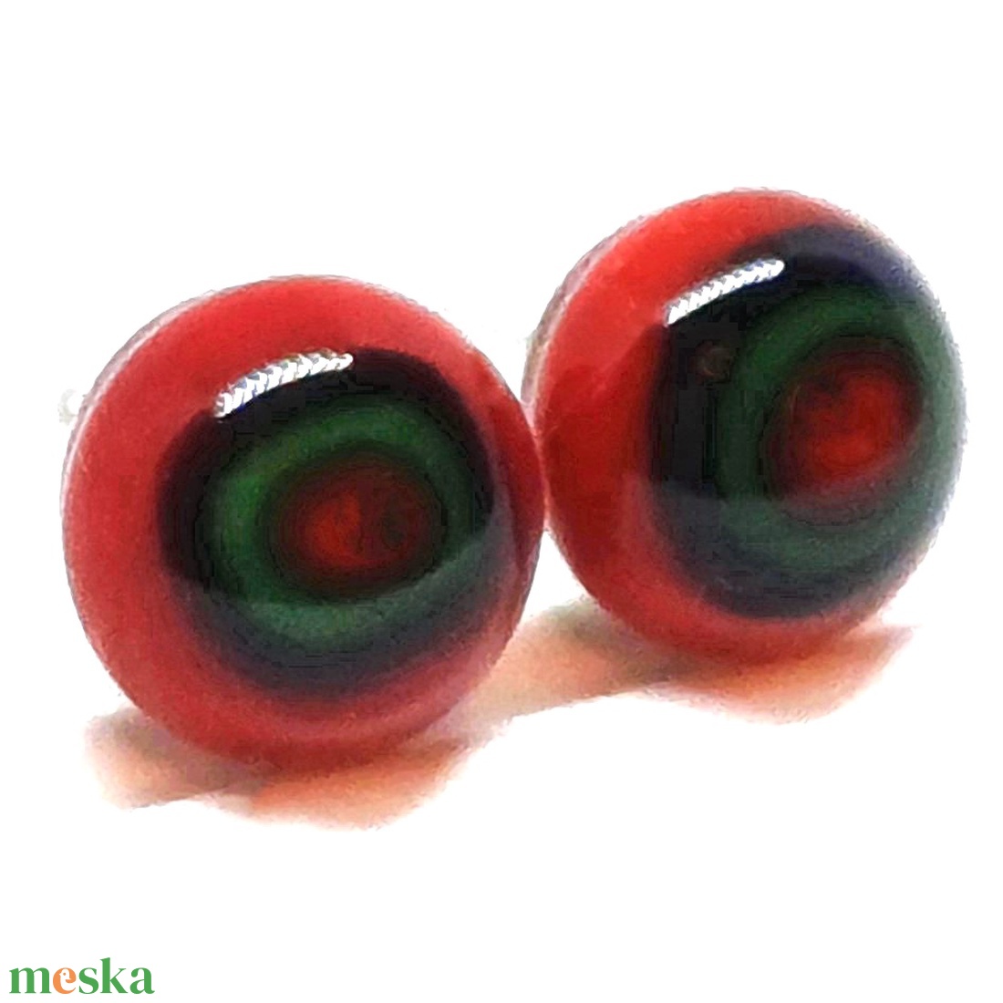 NEMESACÉL - Piros örvény üveg millefiori pötty fülbevaló hosszú, design akasztón, üvegékszer - ékszer - fülbevaló - lógó fülbevaló - Meska.hu NEMESACÉL - Piros örvény üveg millefiori pötty fülbevaló hosszú, design akasztón, üvegékszer - ékszer - fülbevaló - lógó fülbevaló - Meska.hu