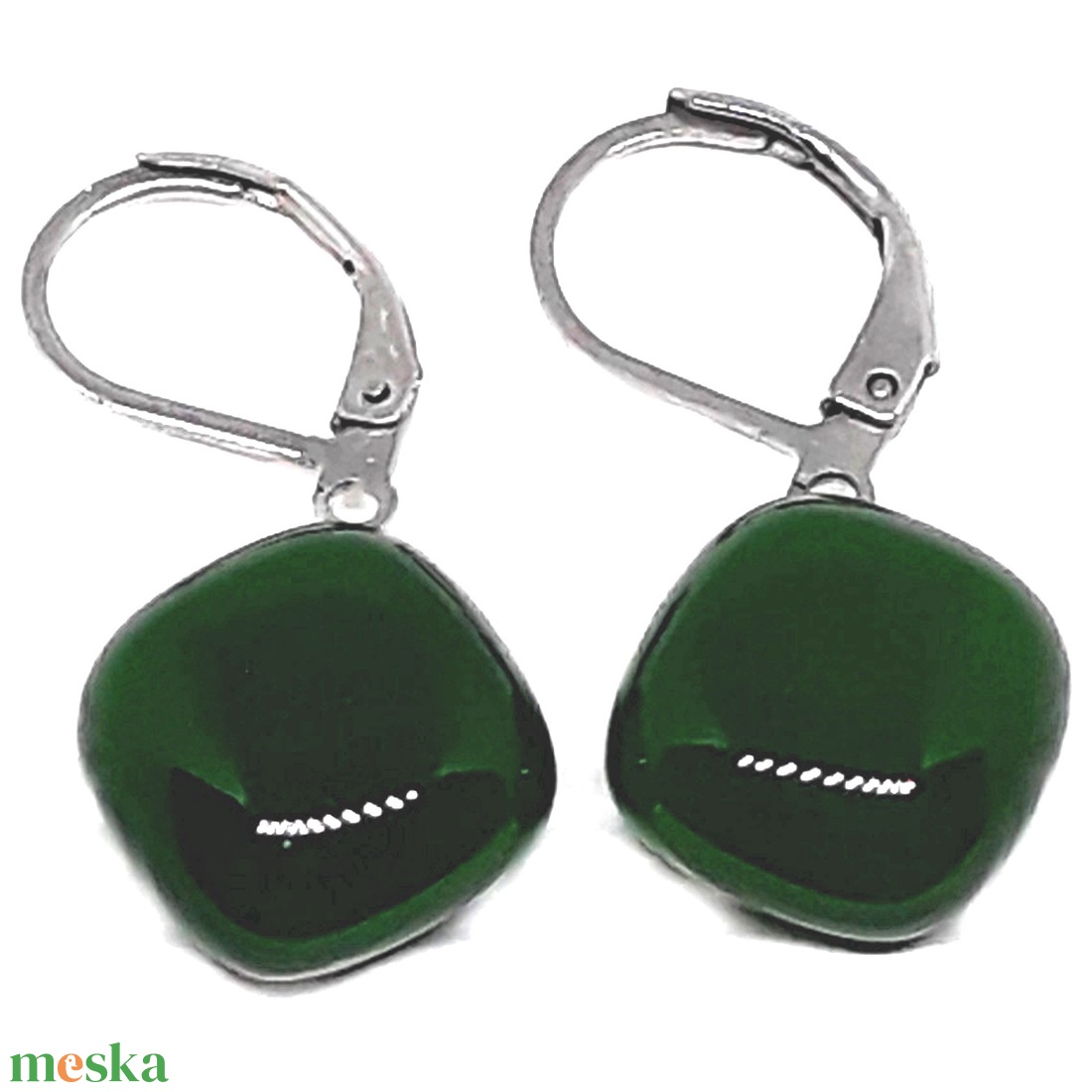 NEMESACÉL - Sötét fenyőzöld rombusz üveg fülbevaló hosszú, design akasztón, üvegékszer, minimal ékszer - ékszer - fülbevaló - lógó fülbevaló - Meska.hu NEMESACÉL - Sötét fenyőzöld rombusz üveg fülbevaló hosszú, design akasztón, üvegékszer, minimal ékszer - ékszer - fülbevaló - lógó fülbevaló - Meska.hu