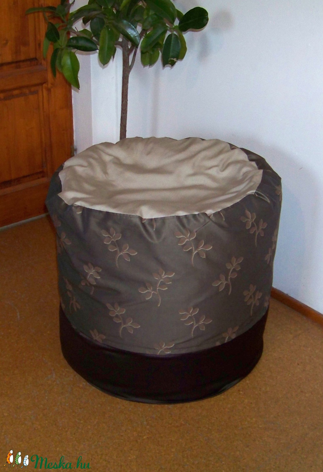 Babzsák puff, lábtartó, barna, nagyméretű, bevezető áron!  -  - Meska.hu