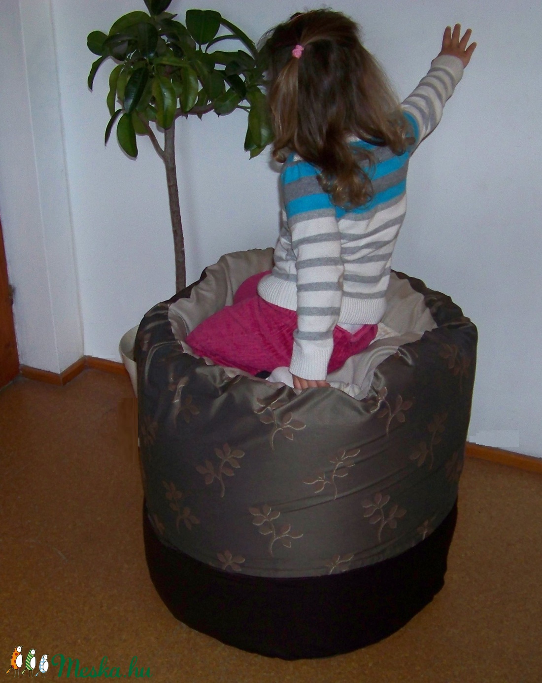 Babzsák puff, lábtartó, barna, nagyméretű, bevezető áron!  -  - Meska.hu