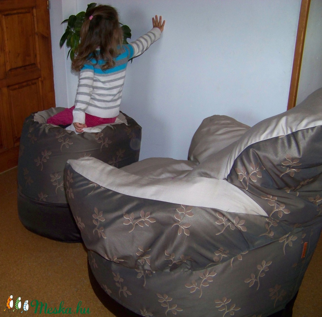 Babzsák puff, lábtartó, barna, nagyméretű, bevezető áron!  -  - Meska.hu