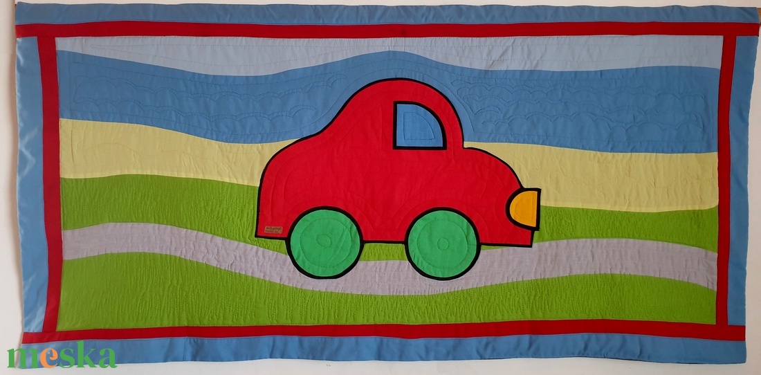 Vidám falvédő, falikép, piros autóval. Új, íves patchwork, szabad gépi tűzéssel. Egyedi, kézműves termék - otthon & életmód - babaszoba, gyerekszoba - falvédő gyerekszobába - Meska.hu Vidám falvédő, falikép, piros autóval. Új, íves patchwork, szabad gépi tűzéssel. Egyedi, kézműves termék - otthon & életmód - babaszoba, gyerekszoba - falvédő gyerekszobába - Meska.hu