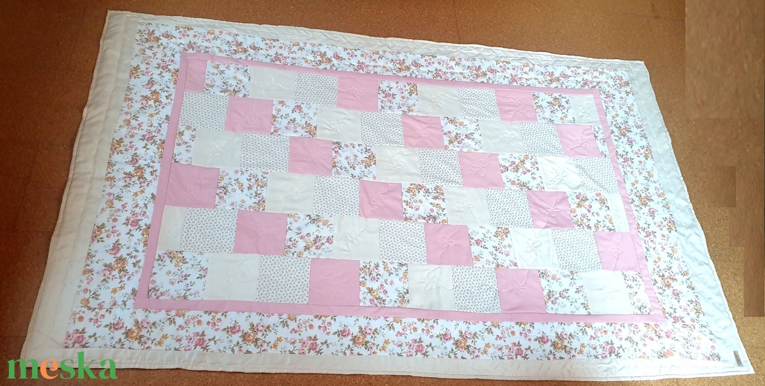 Vintage: patchwork ágytakaró, puha takaró, ajándék párnahuzattal, új, egyedi, kézműves termék - otthon & életmód - lakástextil - ágytakaró - Meska.hu