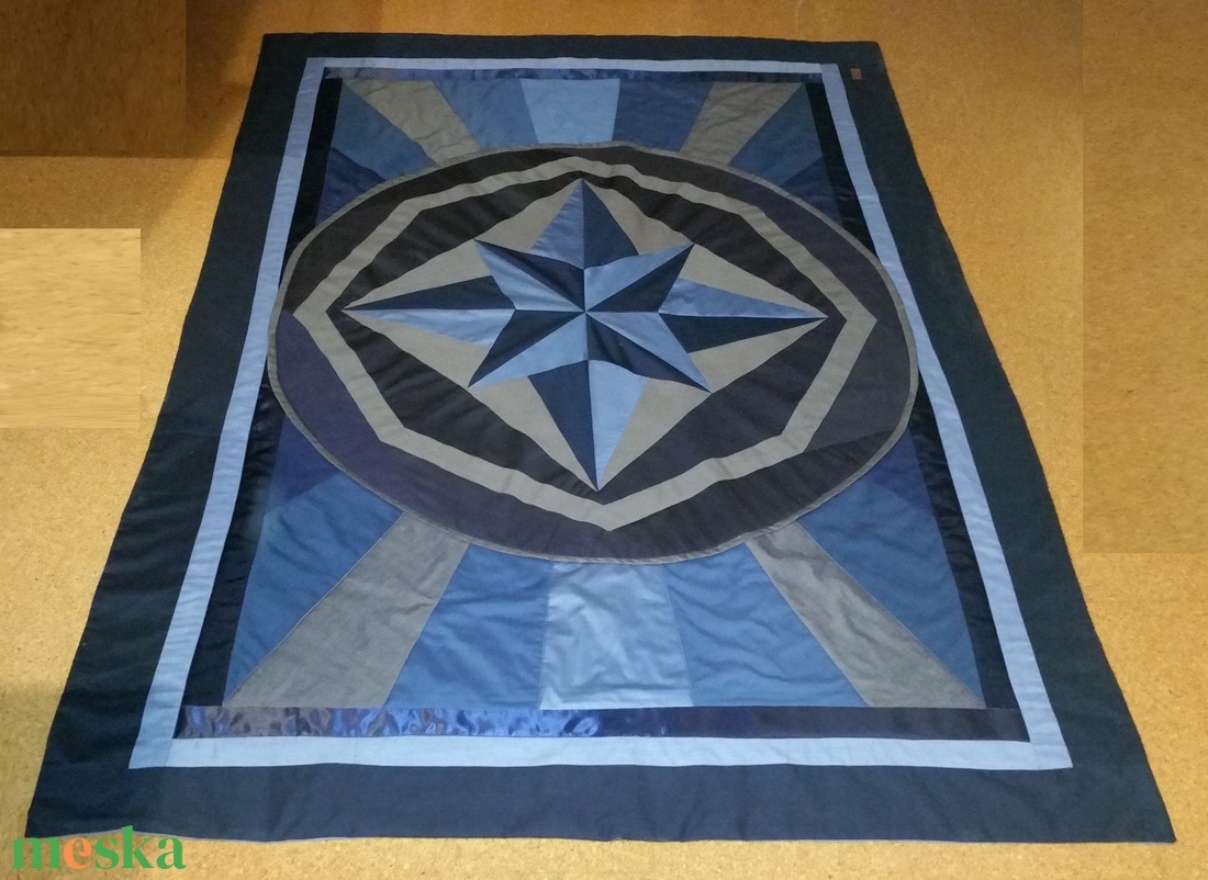 Kék csillag: ágytakaró, kék-szürke patchwork, új, egyedi kézműves termék, ajándéknak is - otthon & életmód - lakástextil - ágytakaró - Meska.hu Kék csillag: ágytakaró, kék-szürke patchwork, új, egyedi kézműves termék, ajándéknak is - otthon & életmód - lakástextil - ágytakaró - Meska.hu