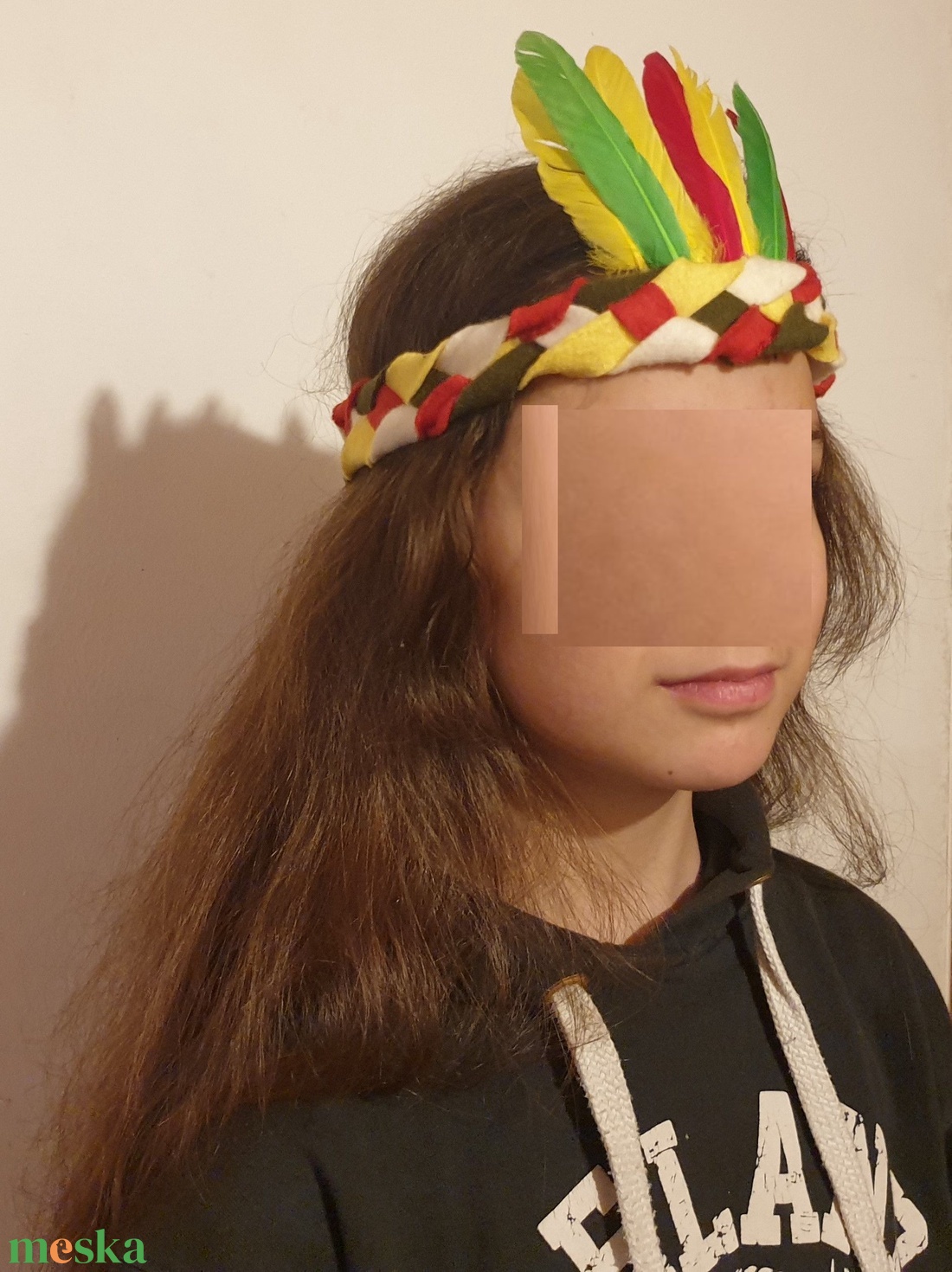 Indián fejpánt, 4 tollal. Új, egyedi, kézműves termék  - ruha & divat - jelmez & álarc - jelmez - Meska.hu