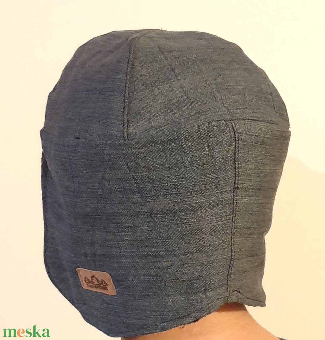 Férfi sapka, fiú sapka. Kék farmer, puha thermo béléssel. 63 cm. Upcycled, NoWaste. Új, egyedi tervezésű kézműves termék - ruha & divat - sál, sapka, kendő - sapka - Meska.hu