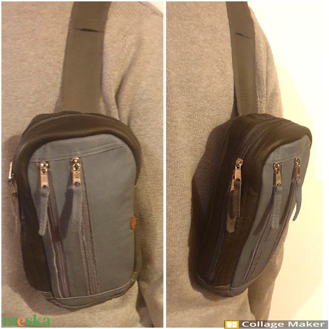 Kis hátizsák, crosstáska, övtáska, sling bag, férfiaknak. Kék és szürke, valódi bőr, vízzáró, tabletnek is. Egyedi, - táska & tok - hátizsák - kishátizsák - Meska.hu Kis hátizsák, crosstáska, övtáska, sling bag, férfiaknak. Kék és szürke, valódi bőr, vízzáró, tabletnek is. Egyedi, - táska & tok - hátizsák - kishátizsák - Meska.hu