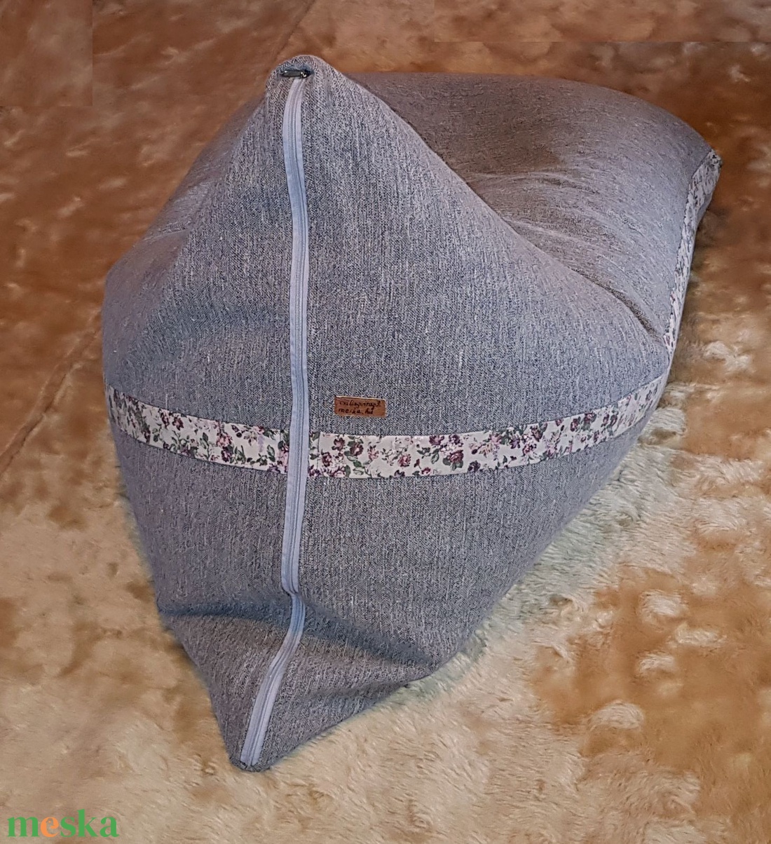 Babzsák, mályva és virágos, mosható huzattal. Új, egyedi, kézműves termék - otthon & életmód - bútor - babzsák - babzsákfotel  - Meska.hu