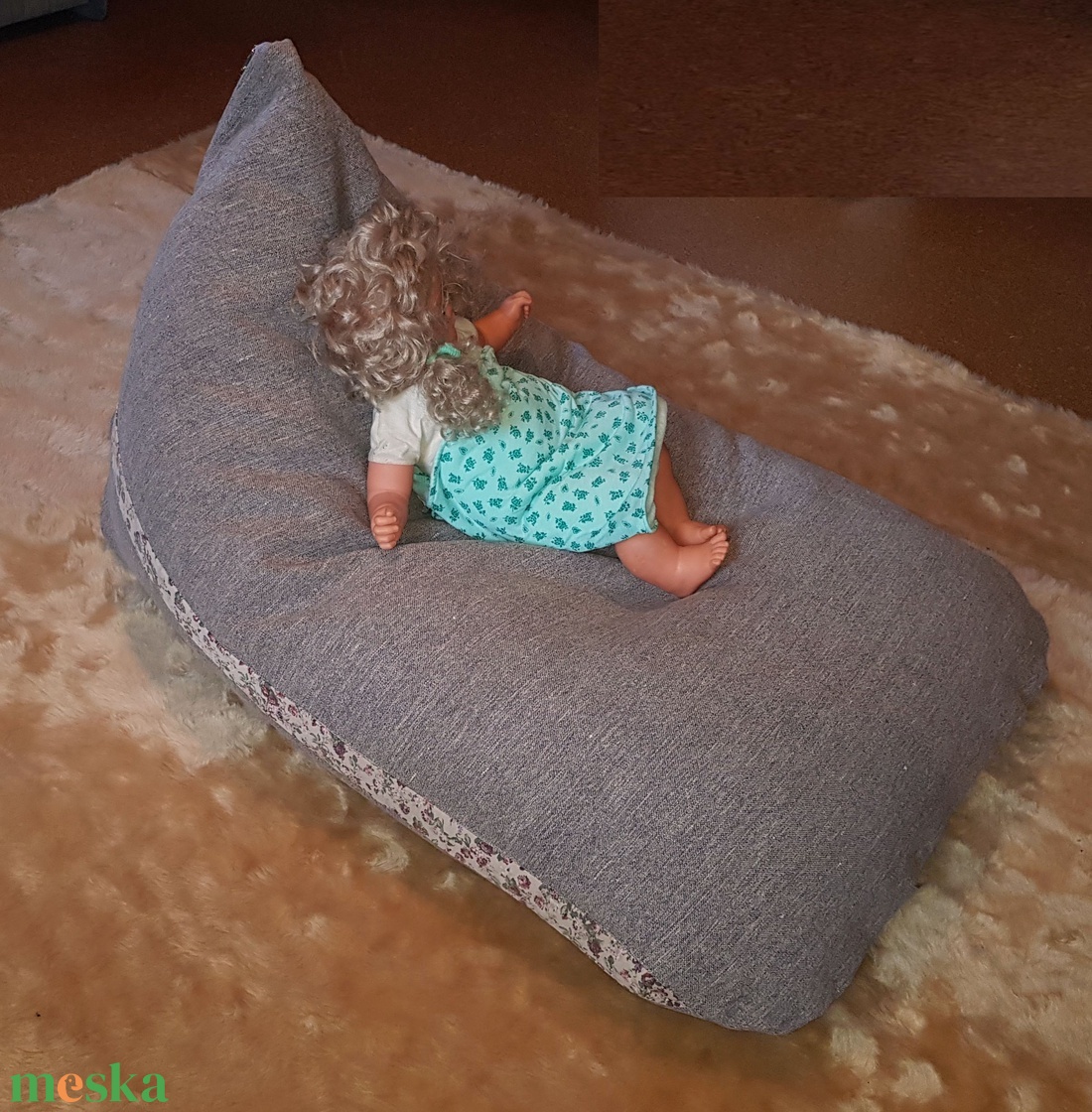 Babzsák, mályva és virágos, mosható huzattal. Új, egyedi, kézműves termék - otthon & életmód - bútor - babzsák - babzsákfotel  - Meska.hu