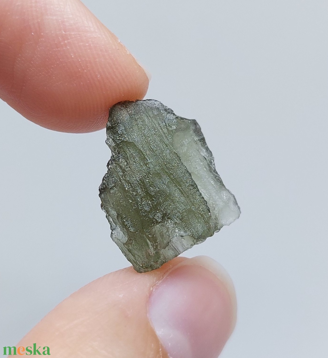 Moldavit / Moldavit nyaklánc / Moldavit ékszer (kivehető Moldavit) fonal Ásvány Szütyő nyaklánccal - ékszer - nyaklánc - medálos nyaklánc - Meska.hu