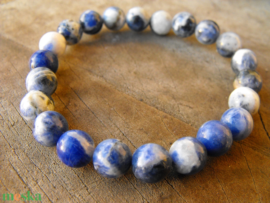 Szodalit karkötő - ékszer - karkötő - gyöngyös karkötő - Meska.hu