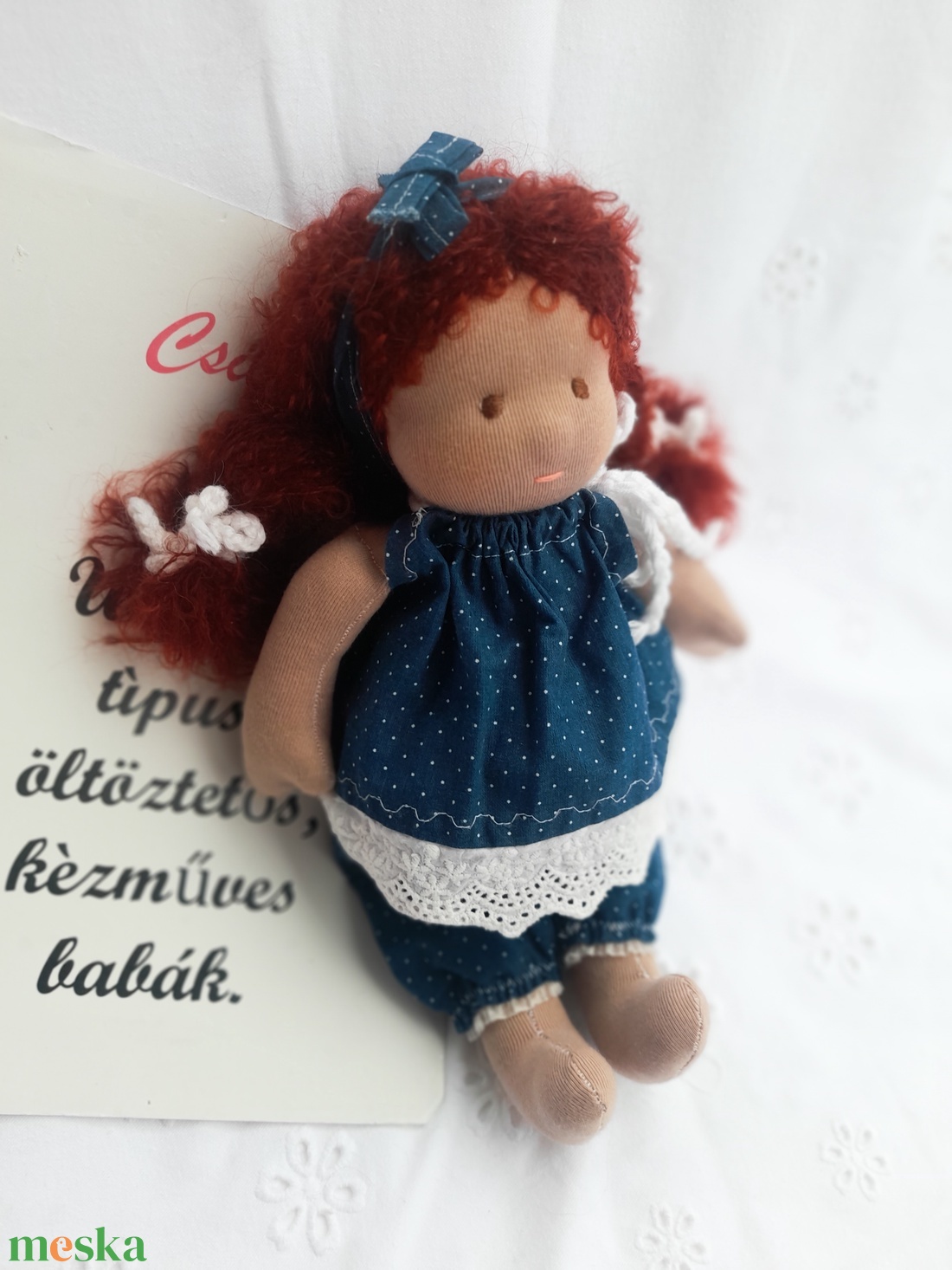 Copfos cuki Waldorf típusú baba pettyes ruhácskában - játék & sport - baba & babaház - öltöztethető baba - Meska.hu Copfos cuki Waldorf típusú baba pettyes ruhácskában - játék & sport - baba & babaház - öltöztethető baba - Meska.hu