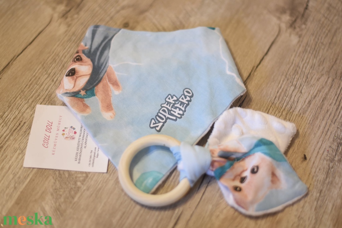 Gyönyörű Babaváró-Babaköszöntő ajándék szett kutyusos mintával - baba - mama - babalátogató ajándékcsomag - Meska.hu