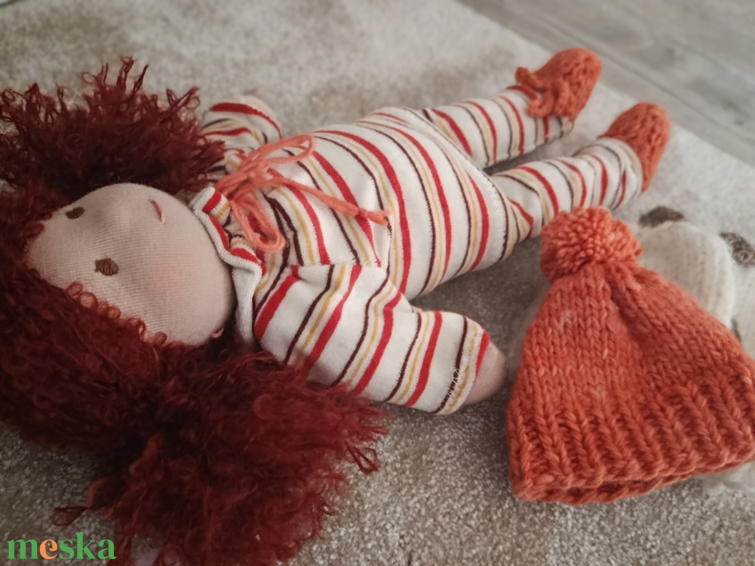  Öltöztethető vöröshajú Waldorf baba keresi társát - játék & sport - baba & babaház - öltöztethető baba - Meska.hu