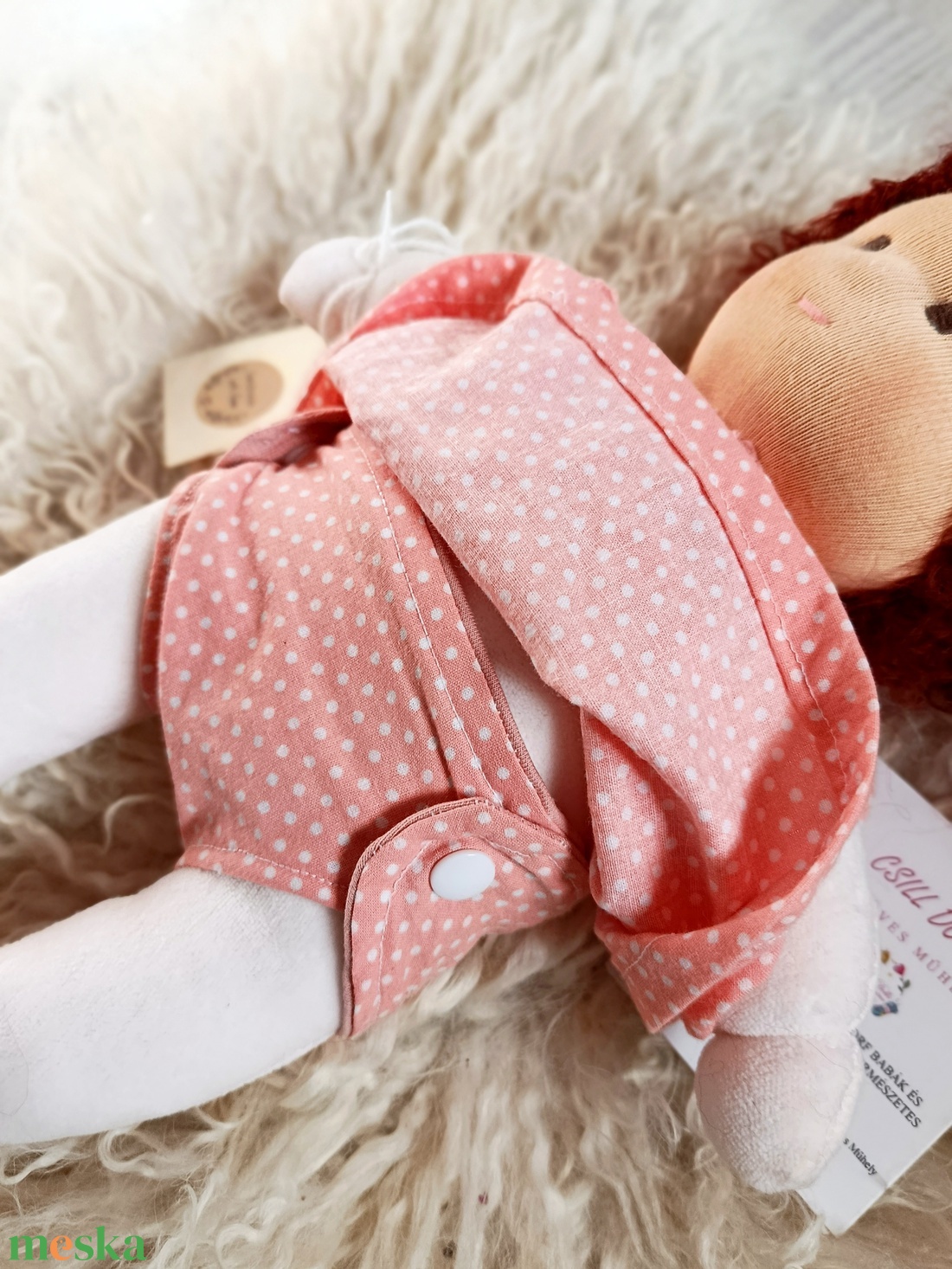 Pelenkázható Waldorf manóbaba gyönyörű hajjal - játék & sport - baba & babaház - játékbaba, babakellék - Meska.hu