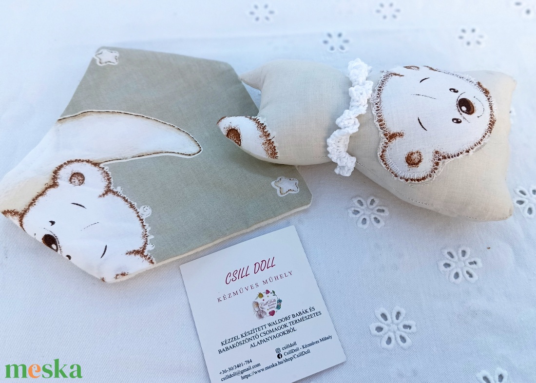 Gyönyörű natúr 4 részes Babaváró Babaköszöntő ajándék szett  - baba - mama - babalátogató ajándékcsomag - Meska.hu