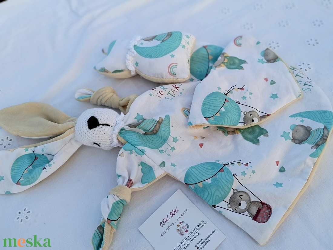 Csodaszép három részes nyunyókás szett Babaköszöntésre - baba - mama - babalátogató ajándékcsomag - Meska.hu