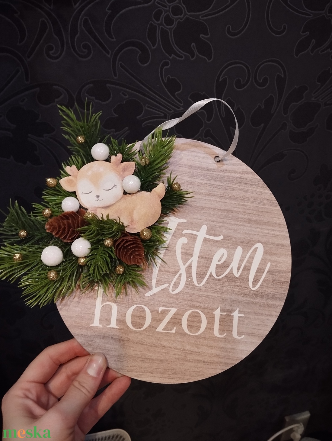 Őzikés ajtódísz élethű fenyővel - karácsony - adventi díszek - adventi ajtódísz - Meska.hu Őzikés ajtódísz élethű fenyővel - karácsony - adventi díszek - adventi ajtódísz - Meska.hu