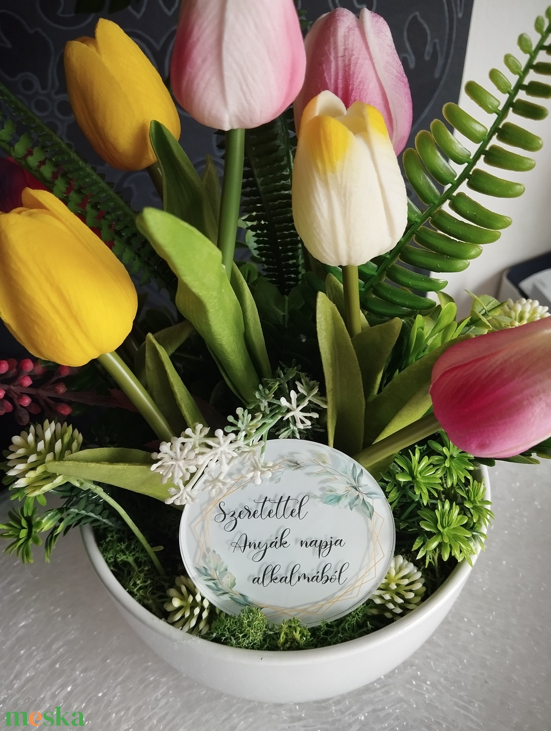 Tavaszi tulipános tál, Anyák napjára - otthon & életmód - dekoráció - asztal és polc dekoráció - asztaldísz - Meska.hu Tavaszi tulipános tál, Anyák napjára - otthon & életmód - dekoráció - asztal és polc dekoráció - asztaldísz - Meska.hu