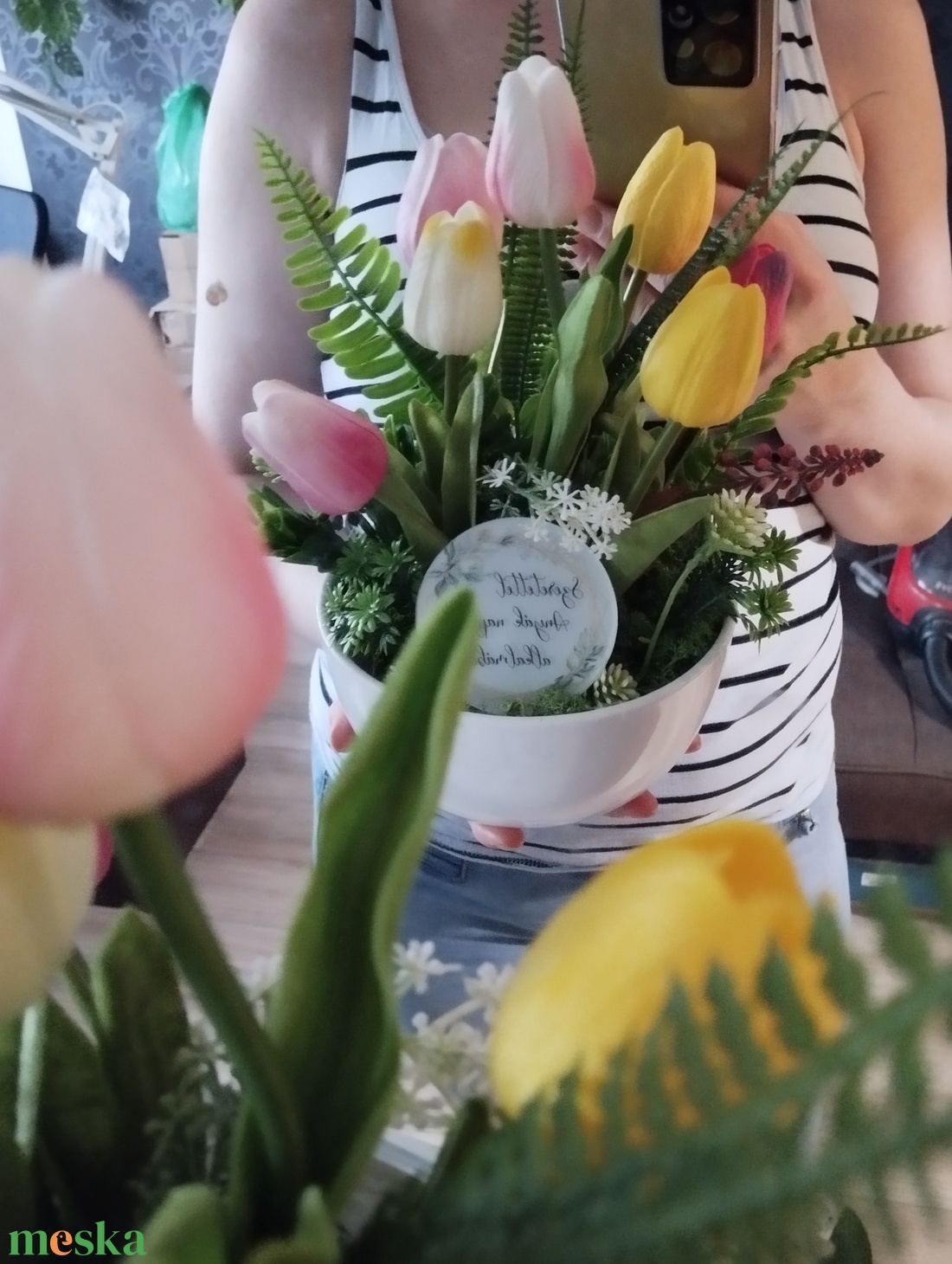 Tavaszi tulipános tál, Anyák napjára - otthon & életmód - dekoráció - asztal és polc dekoráció - asztaldísz - Meska.hu Tavaszi tulipános tál, Anyák napjára - otthon & életmód - dekoráció - asztal és polc dekoráció - asztaldísz - Meska.hu