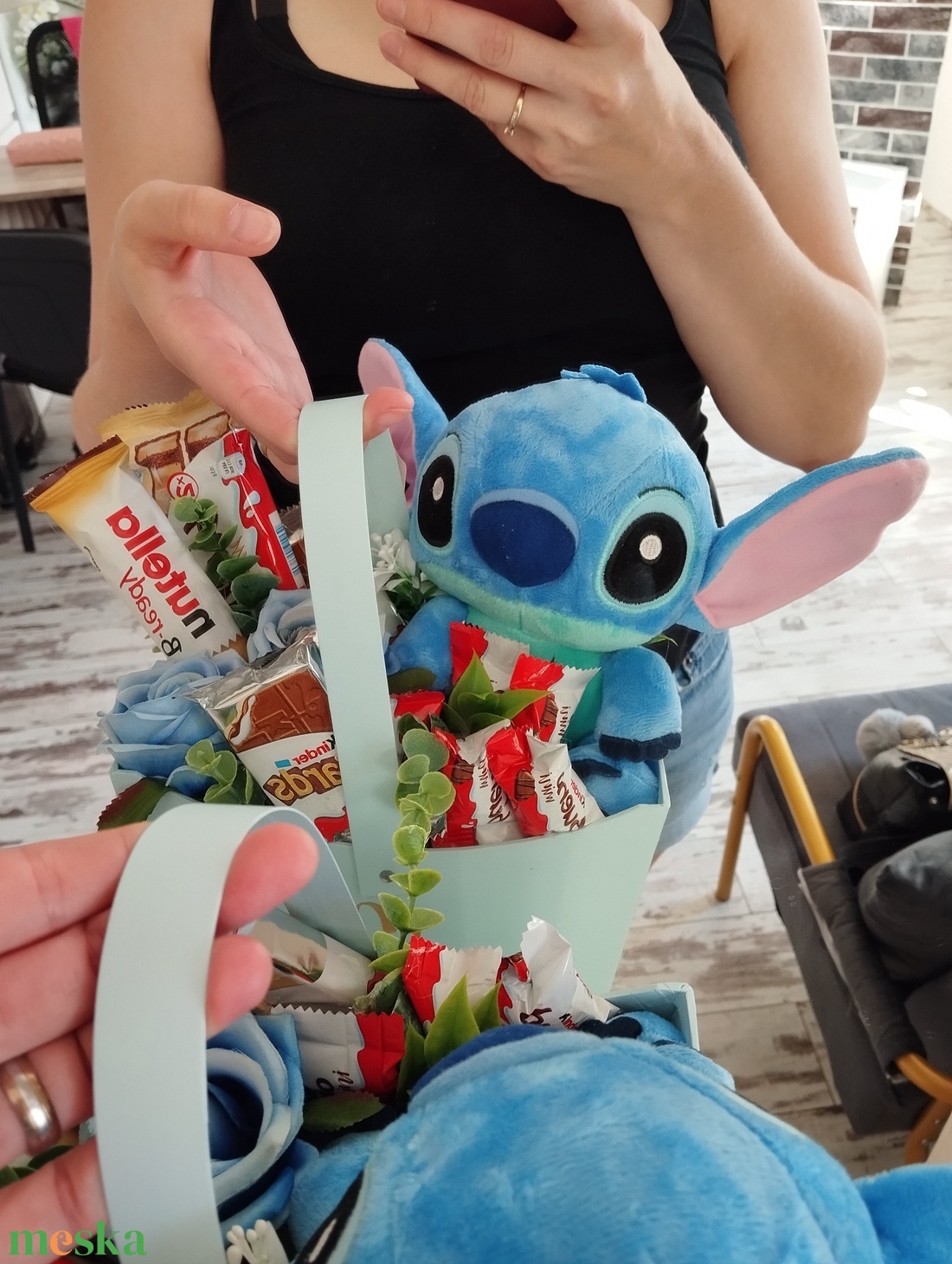AKCIÓS!Stitch plüssös Kinder édesség táska - élelmiszer - gasztro ajándékcsomag - Meska.hu AKCIÓS!Stitch plüssös Kinder édesség táska - élelmiszer - gasztro ajándékcsomag - Meska.hu