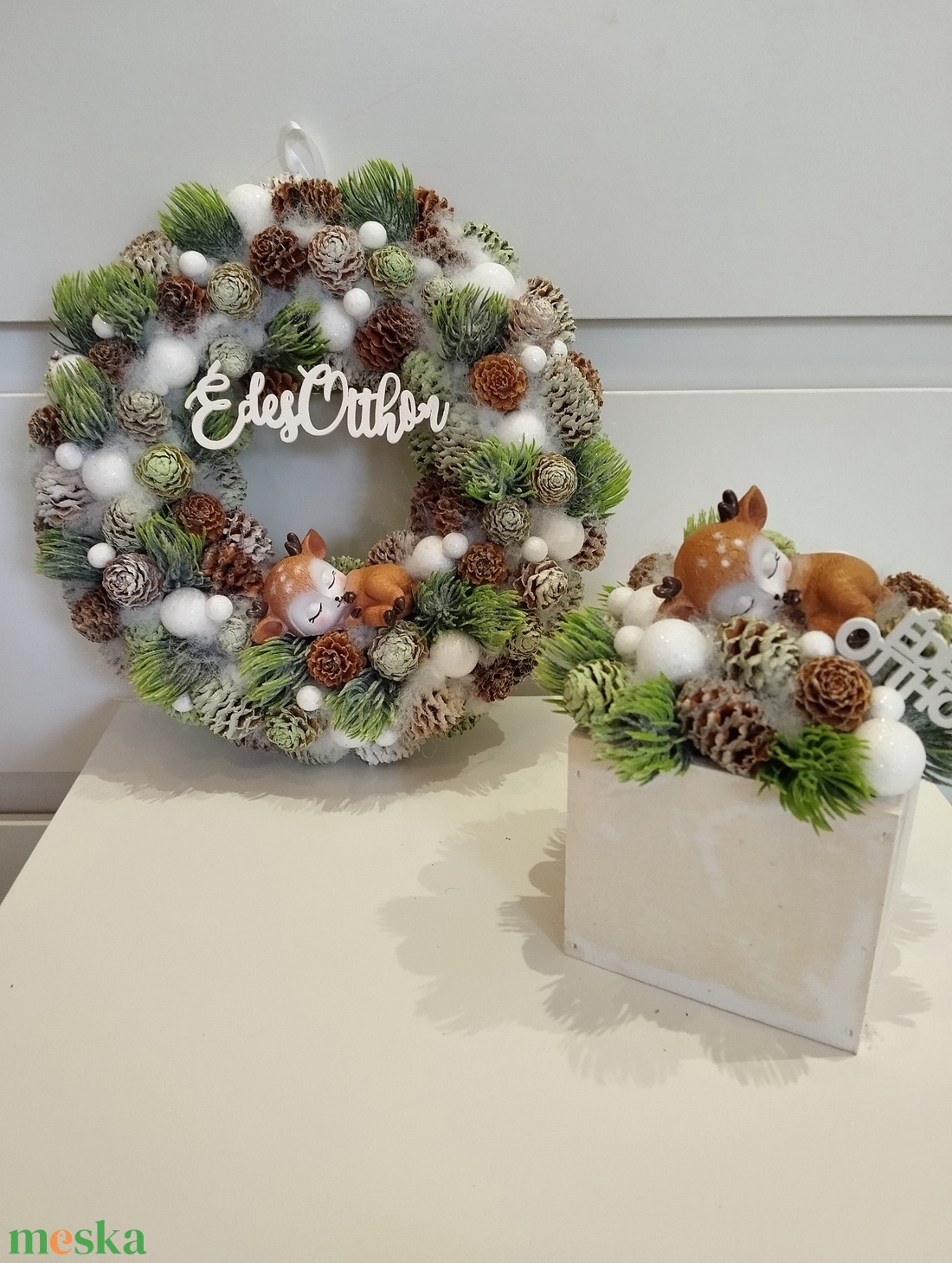 Bambis téli szett, ajtódísz+asztaldísz - karácsony - adventi díszek - adventi asztaldísz - Meska.hu Bambis téli szett, ajtódísz+asztaldísz - karácsony - adventi díszek - adventi asztaldísz - Meska.hu