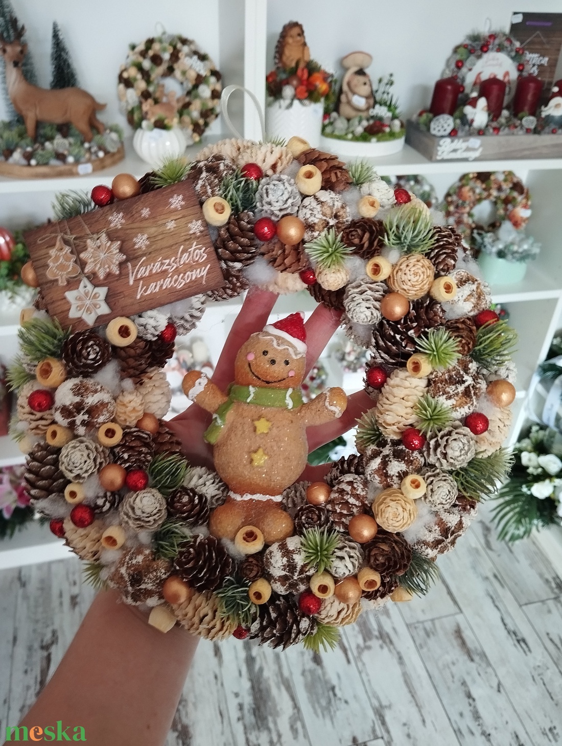 Mézi figurás ajtódísz, 24 cm - karácsony - adventi díszek - adventi ajtódísz - Meska.hu Mézi figurás ajtódísz, 24 cm - karácsony - adventi díszek - adventi ajtódísz - Meska.hu